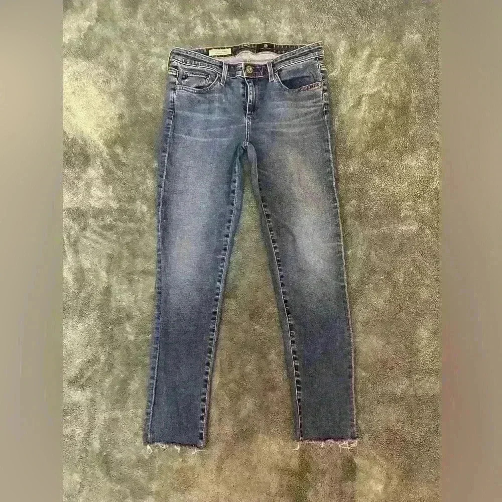 AG Adriano Goldschmied The Stevie Slim Straight Ankle Raw Hem Jeans size 27 - Picture 3 of 8